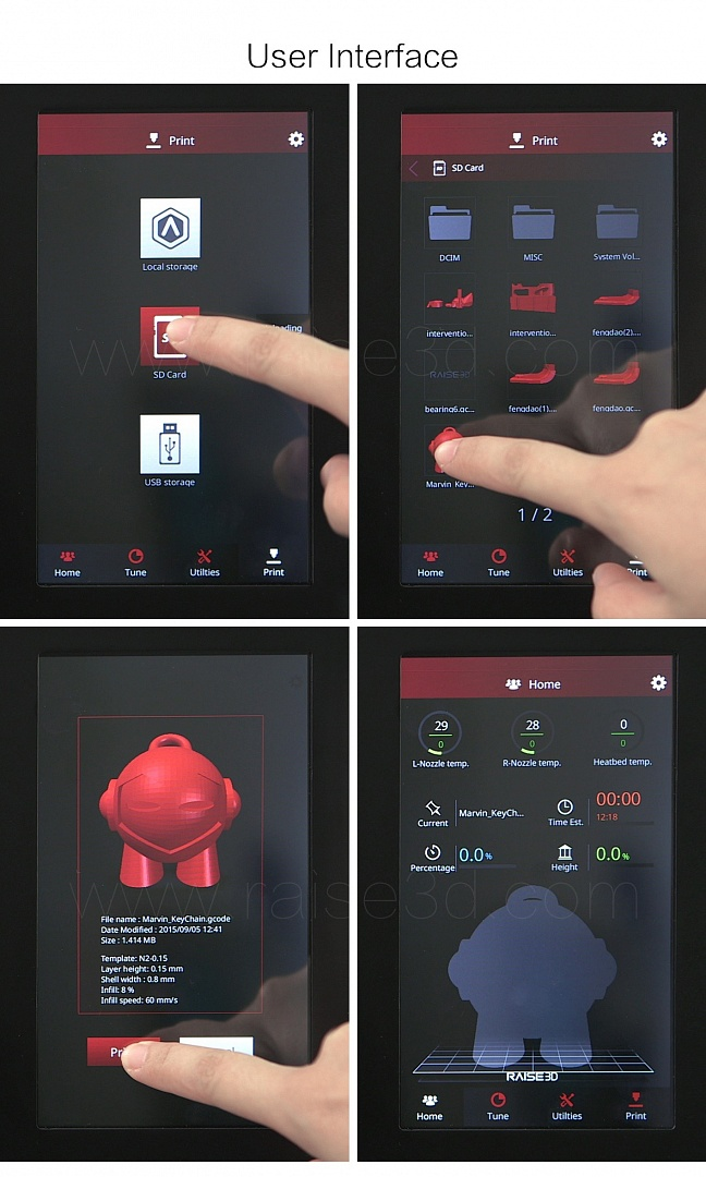 Два экструдера у 3D принтеров Raise3D